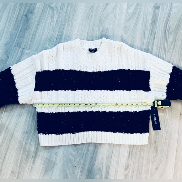 BEBE Striped Cable Knit Sweater – Sz XL - Picture 5 of 6
